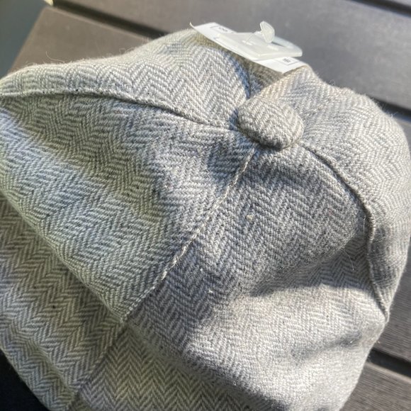 H&M Large size 58 - Grey and White Tweed Newsboy Cap / Hat - Picture 3 of 4